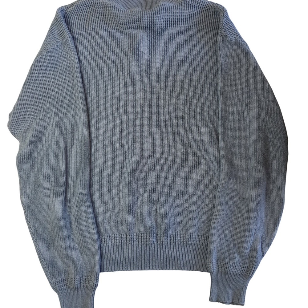 Vintage L.L. Bean Mens Knit Henley Sweater Made USA 100% Cotton Size L Preppy - Picture 3 of 6